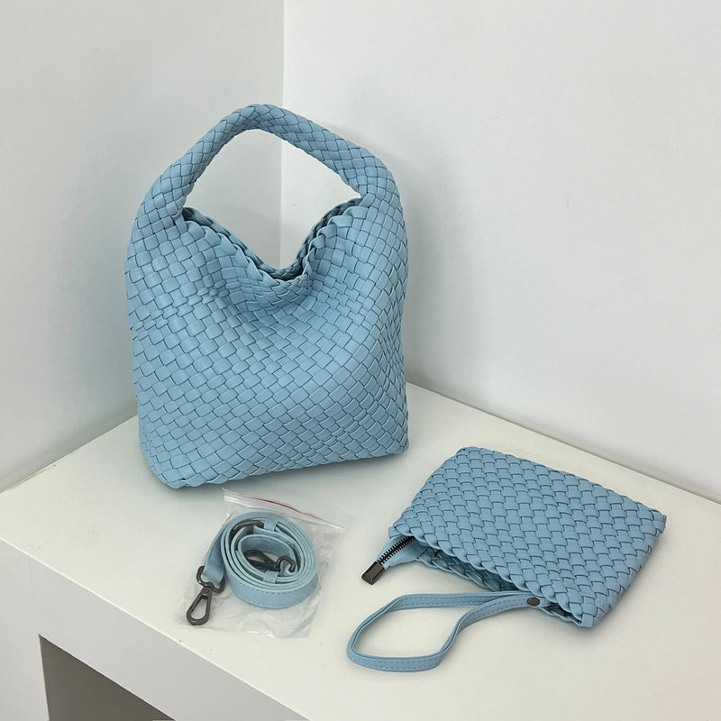 Designer bag Luxury 2025 woman bag Brand New Product PU Small size hand-woven bucket bag High quality Women's handbag