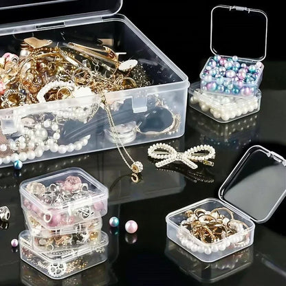Durable plastic storage box, 30 compartments and small containers, transparent jewelry and home small item storage box