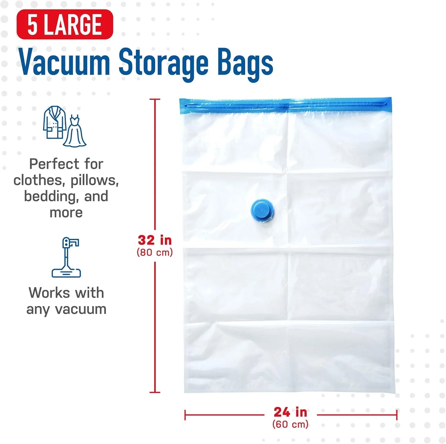 Vacuum Storage Bags Electric Pump Vacuum Seal Space Saver Bags Clothing Vaccum Bag Vacuum Compression Space Saving Storage Bag