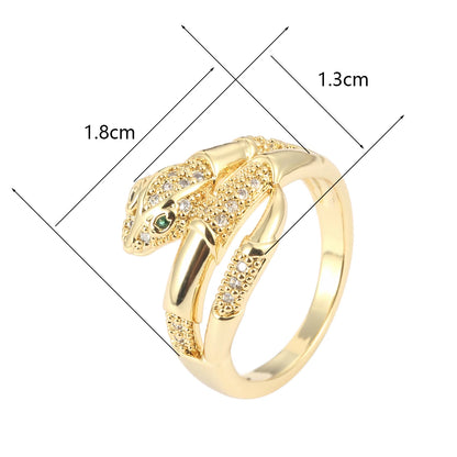 Classic Snake-Shaped Design Synthetic Zirconia Women's Ring For Daily Gatherings A Jewelry Accessory