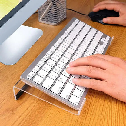 Acrylic PC Keyboard Display TrayTilted Keyboard Holder Clear Game Essential Keyboard RiserStand Notebook Computer KeyboardFeet