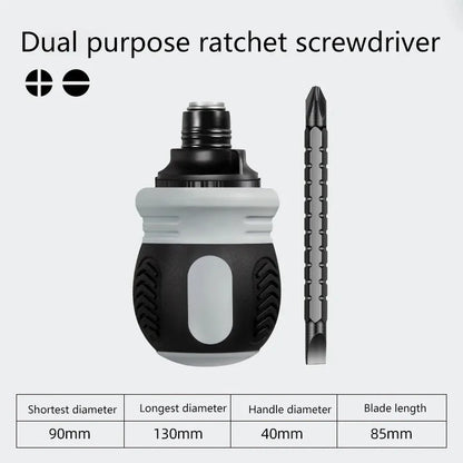 New Ratchet Screwdriver Set Dual-Purpose Short Shaped Radish Head Screwdriver High Hardness Labor-Saving Screwdriver DIY Tools