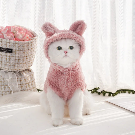 Pet Dog Soft Fleece Clothes Cute Hoodie Coat for Small Medium Dogs Cats Autumn Winter Puppy Hooded Jacket Sweater Pug Apparel