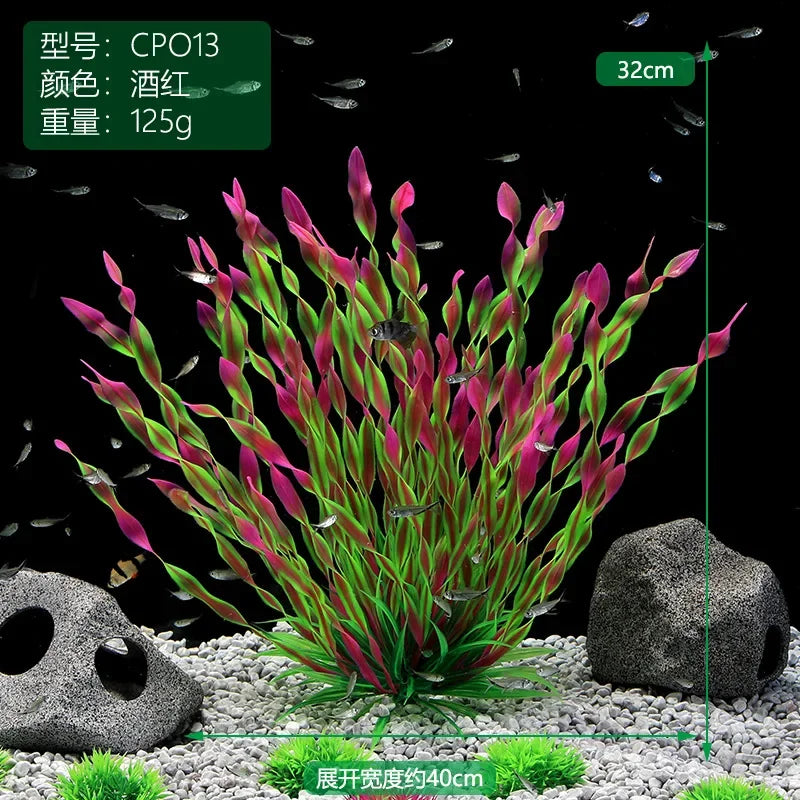 Plastic Aquarium Plants Fish Tank Decorations Artificial Seaweed Water Grass Underwater Plants for Aquarium Ornament