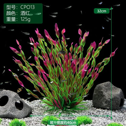 Plastic Aquarium Plants Fish Tank Decorations Artificial Seaweed Water Grass Underwater Plants for Aquarium Ornament