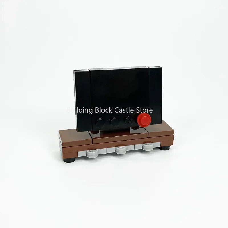 MOC Modern Home Sofa, TV Cabinet, Furniture, Refrigerator Small Particle Building Block Scene Construction Toy Model