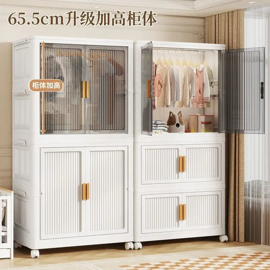 Natural Shelves Wardrobes Organizer Clothes Jeans Shelf Drawer Wardrobe Stackable Storage Stoffen Klerenkast Home Furniture