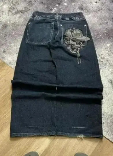 2023 jeans Y2K oversized letter printed denim trousers for men and women street retro loose gothic wide leg straight pants