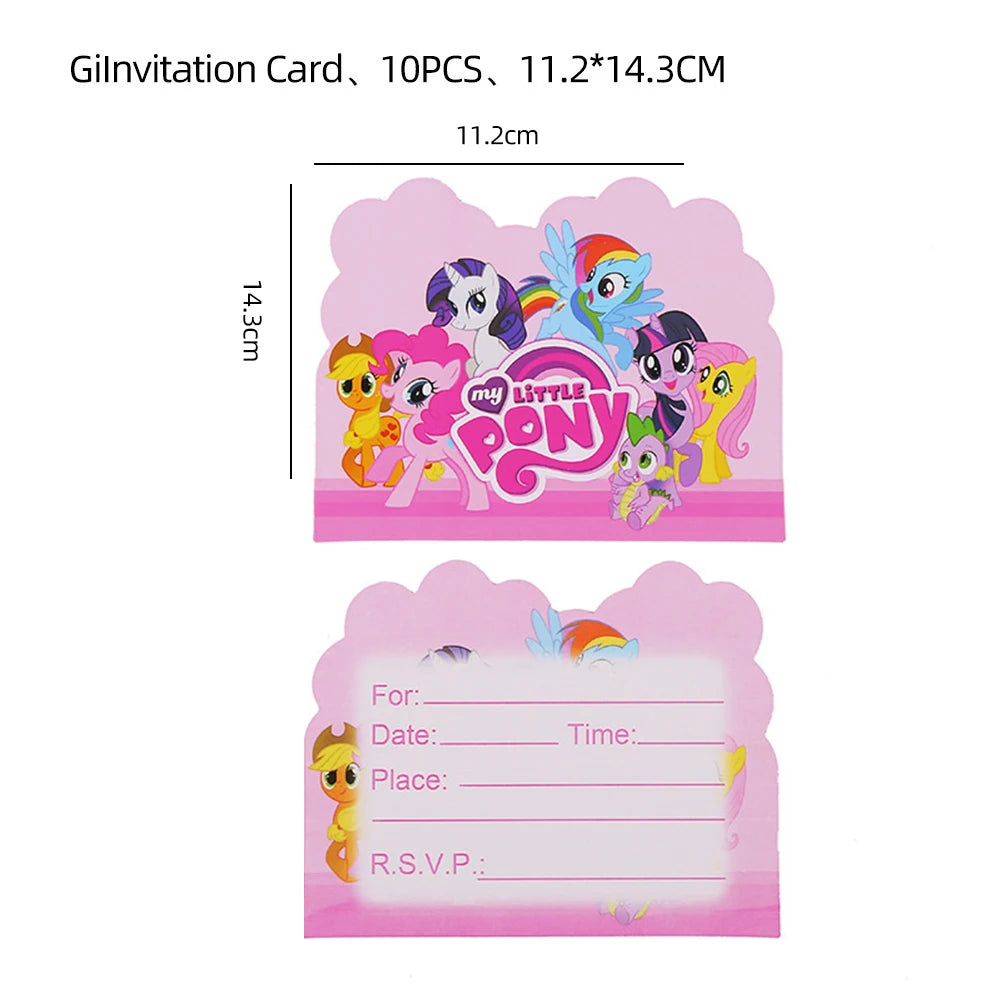 My Little Pony themed children's birthday party supplies, girls' first birthday tablecloth, tableware, paper cups, flag-raising