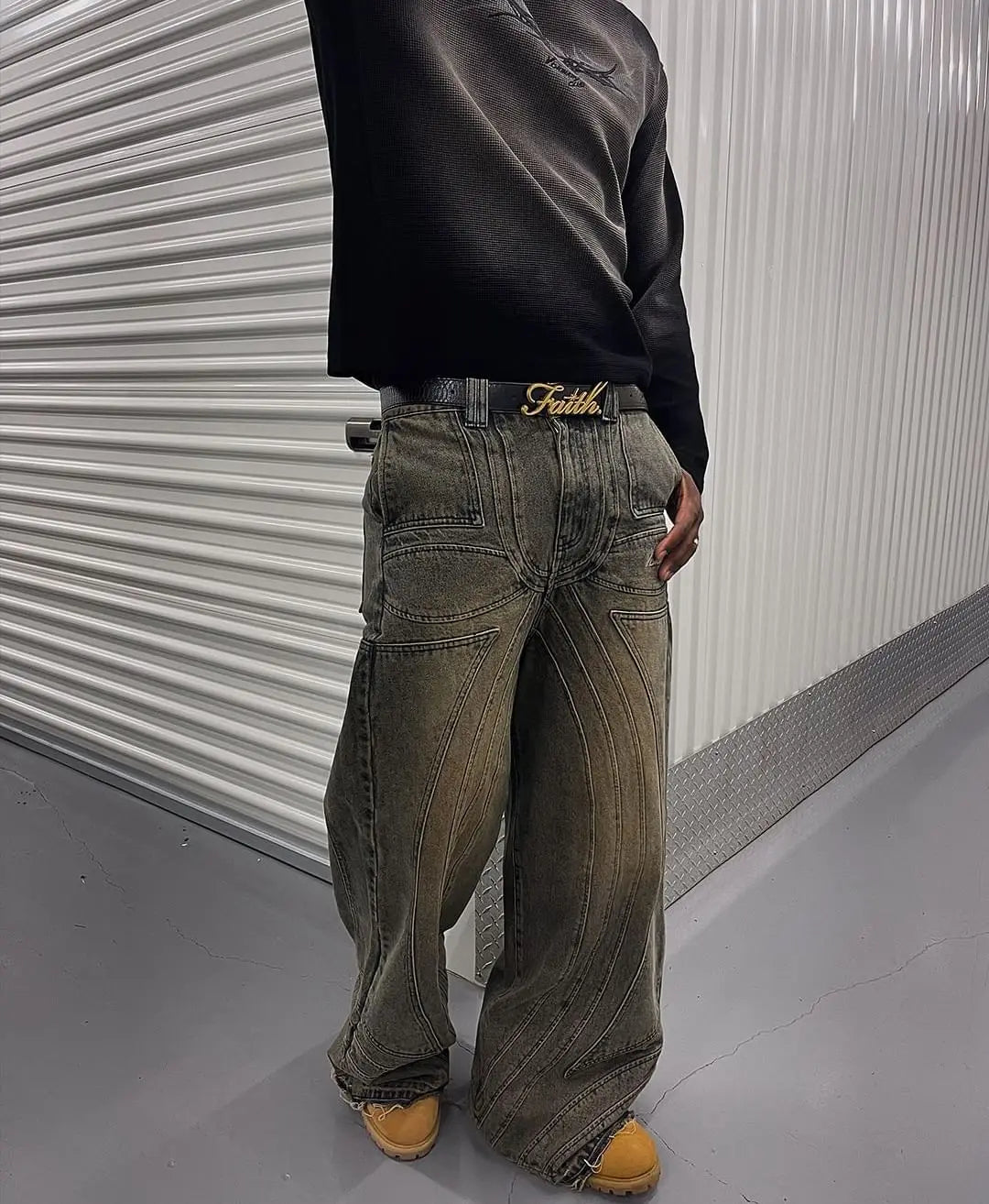 Oversized Stripes Retro Distressed Baggy Jeans Women High Waist Straight New Y2k Jeans Casual Gothic Men Denim Pants Streetwear