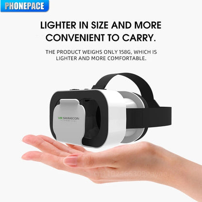 VR SHINECON 3D Virtual Reality Headset, Lightweight VR Glasses with 100° FOV for 4.7-6.53" Phones, Immersive Home Theater/Gaming