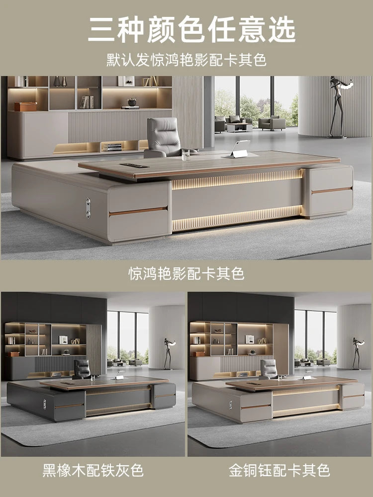Boss's Desk, Aluminum Alloy CEO's Desk, Simple And Modern, Manager's Office Furniture