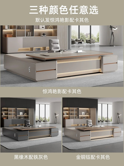 Boss's Desk, Aluminum Alloy CEO's Desk, Simple And Modern, Manager's Office Furniture