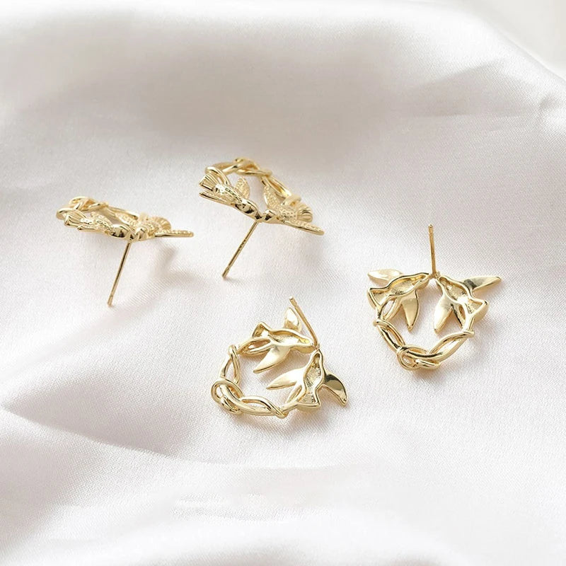 1Pair Fashion Trend Charm Creative Lovebirds Earrings Cute Simple Handmade Earrings For Women Girls Jewelry Accessories Gifts