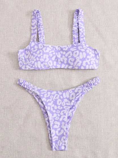 Sexy Micro Bikini 2026 Women Orange Leopard Push Up Padded Thong Swimsuit Female Cut Out Bathing Suit Swimwear Trajes De Baño