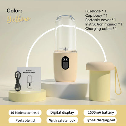 HOMEFISH Blender USB Rechargeable Cordless Mini Juicer Mixer for Smoothie Shake Protein Travel Sports Bottle Juicer Cup