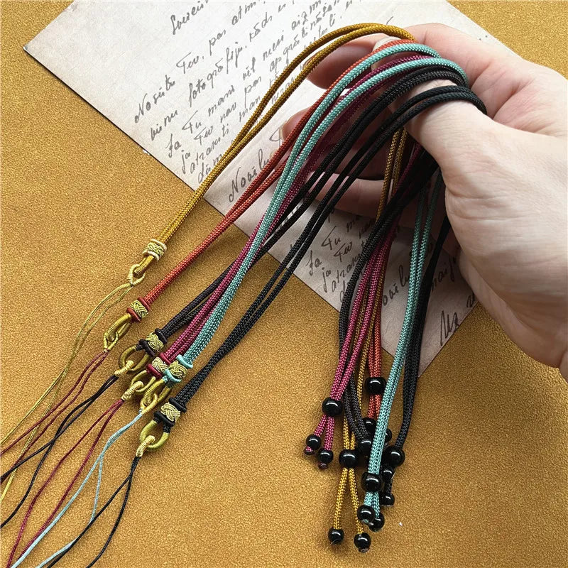 Necklaces Braided Chains Adjustable Pendant DIY Long Necklaces for Women Premium Jewelry Pendants Accessories Retro Rope