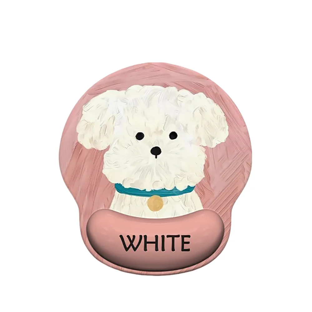 Cute Cartoon Mouse Pad with Wrist Rest Anti-Slip Rubber Puppy Mouse Pad HD Printing Cute Wrist Rest Pad Desktop Setup