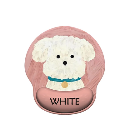 Cute Cartoon Mouse Pad with Wrist Rest Anti-Slip Rubber Puppy Mouse Pad HD Printing Cute Wrist Rest Pad Desktop Setup