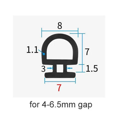 5/10M Bottom Width 5/6/7mm EPDM Sealing Strips Bridge Aluminum Door/Window Sealed Plastic E nergy S aving  And Doors