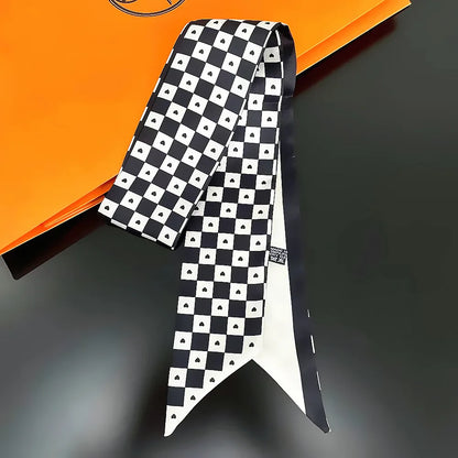 2024 New Luxury Brand Scarf Tarot Women Scarf Bag Hair Skinny Silk Scarves Design Foulard Neckerchief Headband For Ladies
