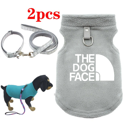 2pcs Pet Leash with Clothing Winter Warm Dog Sweater for Small Dogs Dog Clothes Puppy Coat Jacket Teddy Clothes Dog Supplies