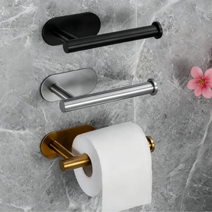 Homefish Sliver Stainless Steel Self Adhesive No Drilling Toilet Roll Holder Bathroom Kitchen Tissue Paper Holder