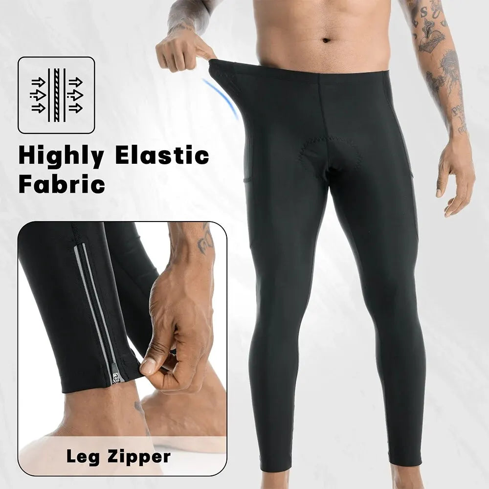 X-TIGER Winter Bike Pants 5D Gel Padded Cycling Tights Leggings Men's Outdoor Riding Mountain Road Bicycle Long Trousers