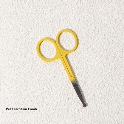 Pet Grooming Set - Pet Eye Brush, Pet Eye Scissors - Gentle Tear Stain Remover & Fur Deshedding Tool, Suitable for Dogs & Cats,