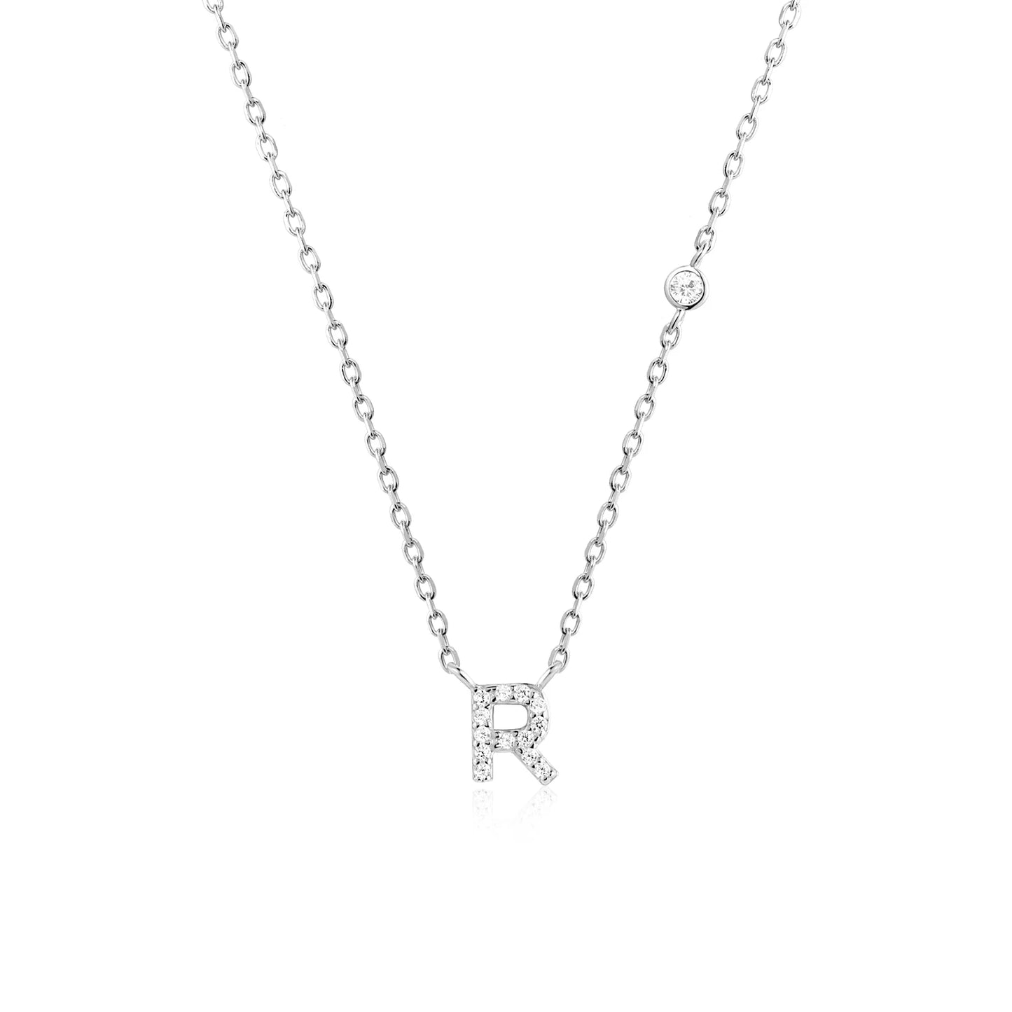 VEWANT New 925 Sterling Silver Monogram Initial Letter A M Pendant Long Chain Necklace Crystal Fine Jewelry Luxury Fine Jewelry