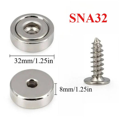 A16-32mm Multipurpose Strong Magnets with Countersunk Hole- for Fridge,Tool Organizer,Whiteboard,Kitchen Snack Storage,Garage
