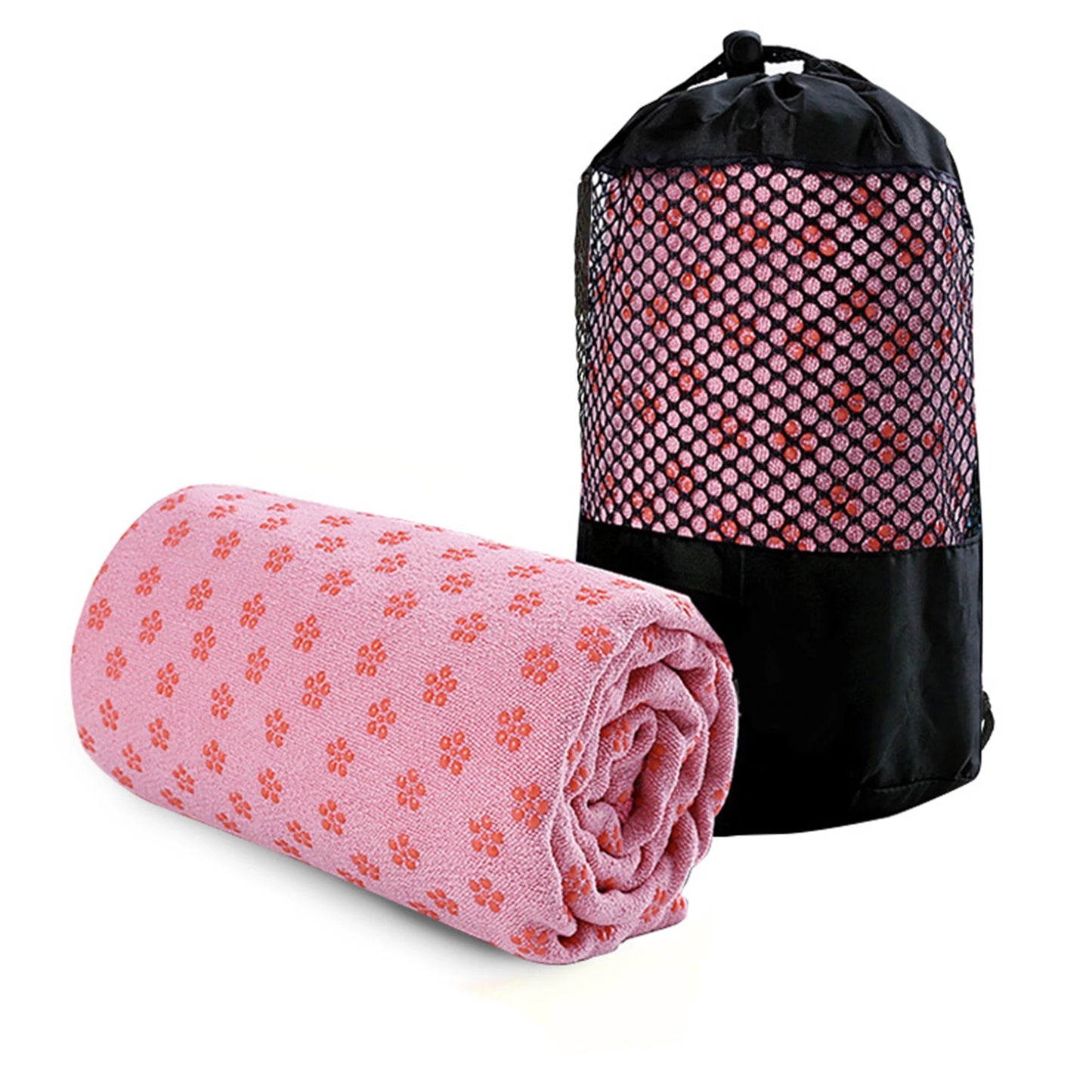 Anti-Slip Yoga-Grip Towel Sweat Absorbent Microfiber Mat Cover For Home Fitness Workouts