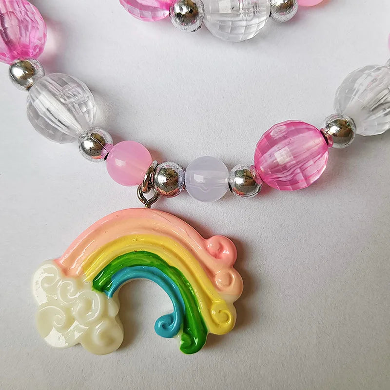 children's necklace three-piece set unicorn necklace rainbow necklace mermaid necklace