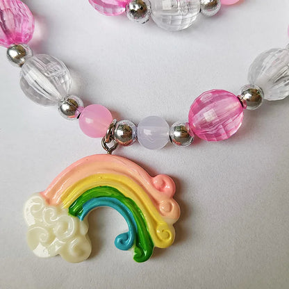 children's necklace three-piece set unicorn necklace rainbow necklace mermaid necklace