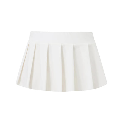 Women Summer Solid Color Party Nightclub Mini Pleated Skirt High Waist School Skirts Sexy Skirts