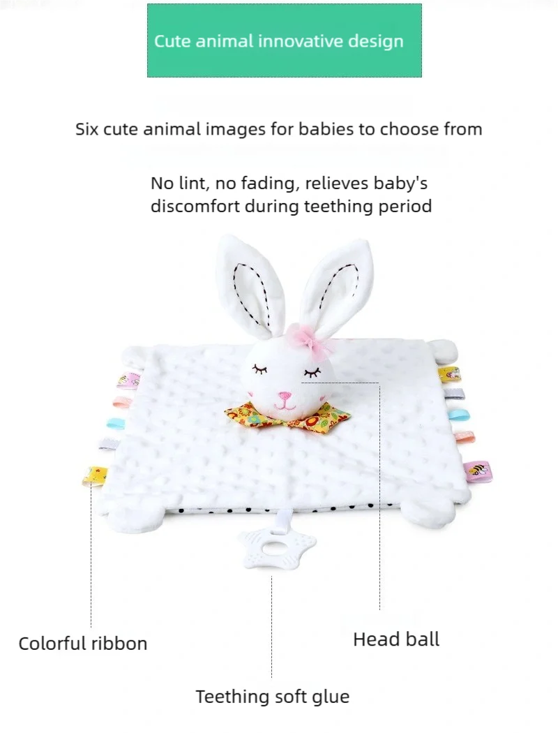 Elephant Baby Comforter Blanket Soft Appease Towel Baby Rattle Animals Toys Soothe Reassure Sleeping Towel Lathe Hang Toddler