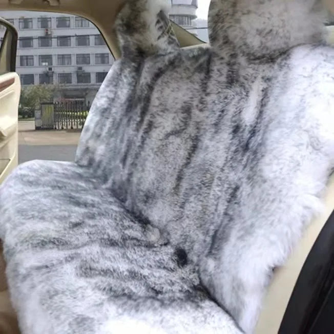 Car Seat Cover Faux Fur Warm Car Seat Cover Faux Plush Black Cute Fundas Coche Asiento Universal Decorative Accessories