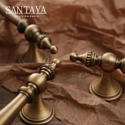 Santaya Bronze Solid Antique Brass Cabinet Handles Wardrobe Pull Cupboard Door Knob Kitchen Cabinet Handles Bronze Pulls