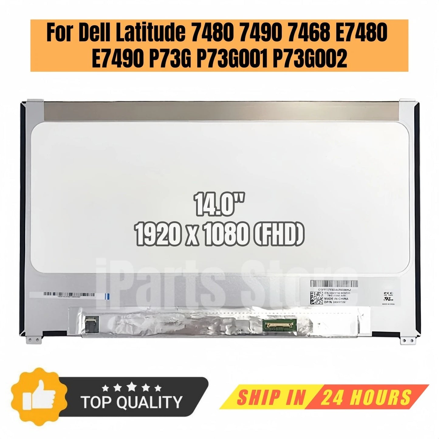 iParts Replacement Display for Dell Latitude 7480 7490 7468 E7480 E7490 P73G P73G001 P73G002 06HY1W 14.0 FHD LCD Screen Panel