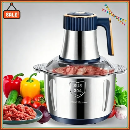 5L EU Electric Food Grinder Multifunctional Vegetable Chopper Blender Large Capacity Meat Mincer for Household Cooking