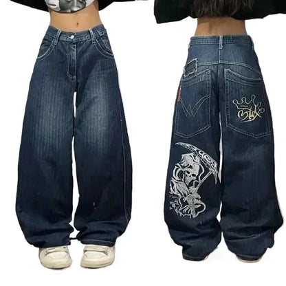 American Fashion Trend Joker Best Sell Special Spot Jeans Women Street Y2K New Punk Oversized Wide-leg Pants Unisex Casual Jeans