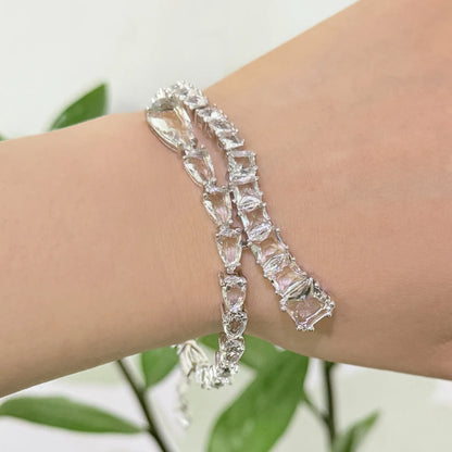2025 New Trend Fine Wedding Jewelry Set Charming Luxury White Water Drop Crystal Fashion Women's Necklace Bracelet Earrings Ring
