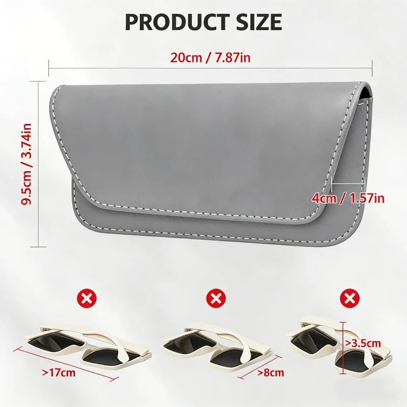 Car Glasses Case Organizer Storage Car Eyeglass Case Glasses Box For Car Sun Visor Organizer Sunglasses Leather Glasses Case