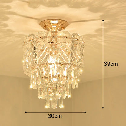 Light Luxury Crystal Small Chandelier Aisle Lamp Corridor Entrance Entrance Foyer Modern Minimalist Balcony Stairwell Lighting