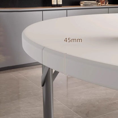 Extendable Dining Table, Dining Table For 4-12 People,round Space Saving For Home And Office Use, Without Stools