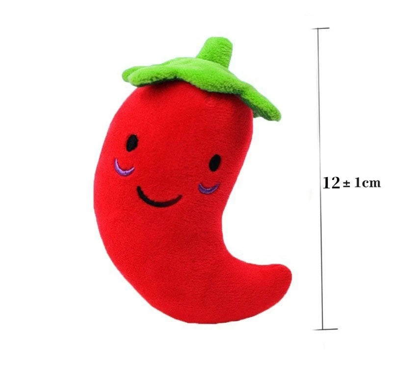 Dog Squeaky Toys Plush Animal Fruit Food Toy Durable Chew Interactive Toys Small Medium Dogs Cats Puppy Pet Supplies