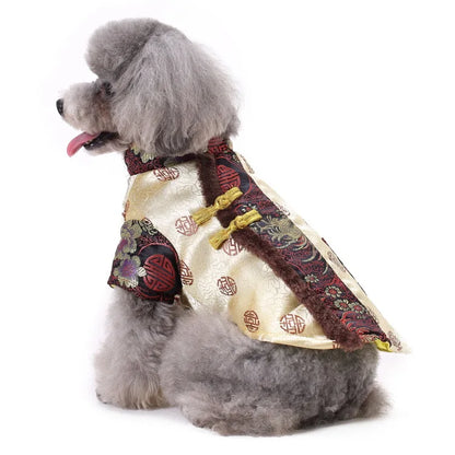 Traditional Chinese Pattern Pet Clothing Warm and Comfortable Dog Clothing for Small and Medium Dogs Thick Pet Cotton Coat