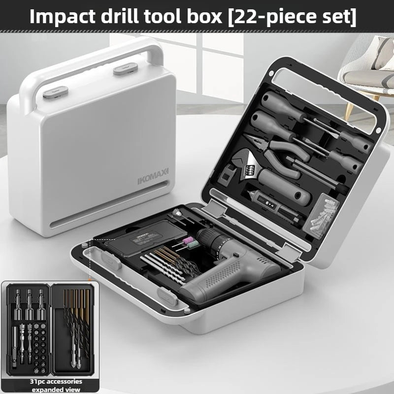 Multi-functional Power Tool Set Electrician Repair Tools Set Screwdriver Impact Drill Tools Organizer Hardware DIY Hand Toolkit