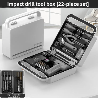 Multi-functional Power Tool Set Electrician Repair Tools Set Screwdriver Impact Drill Tools Organizer Hardware DIY Hand Toolkit