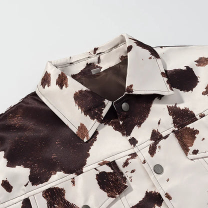 Cross-Border Best-Selling Women's Printed Collar Jacket Shirt Outerwear Full Sleeve Regular Type from Mainland China
